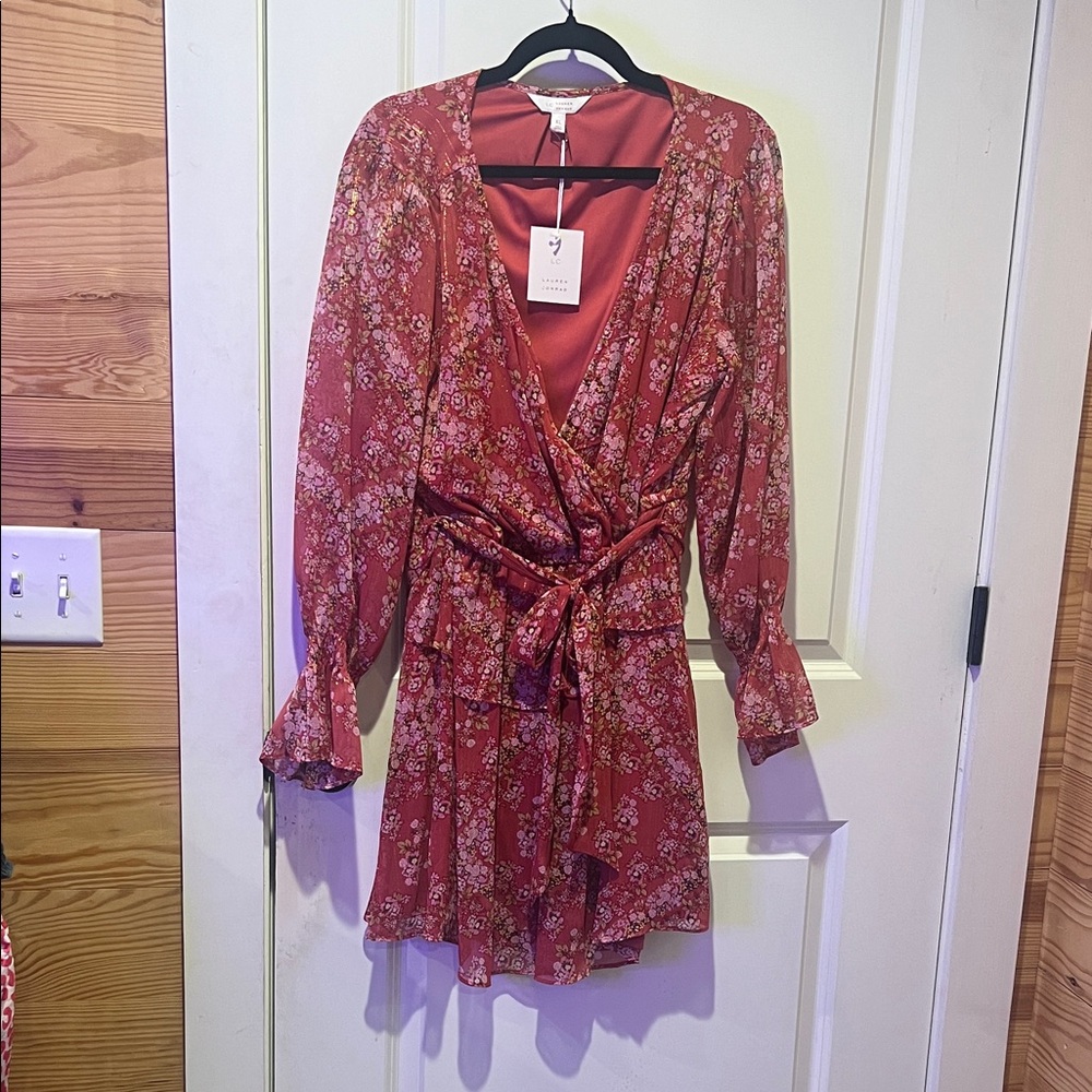 Floral Wrap Dress in Red